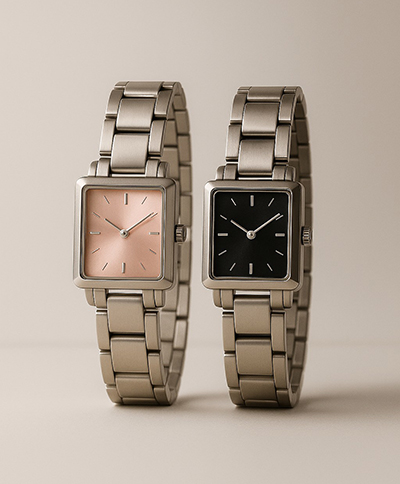 霧面金屬 x 方形極簡女錶